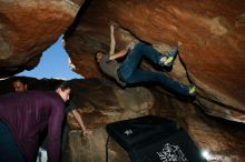 Bouldering in Hueco Tanks on 01/14/2019 with Blue Lizard Climbing and Yoga

Filename: SRM_20190114_1318000.jpg
Aperture: f/8.0
Shutter Speed: 1/250
Body: Canon EOS-1D Mark II
Lens: Canon EF 16-35mm f/2.8 L