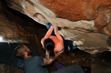 Bouldering in Hueco Tanks on 01/14/2019 with Blue Lizard Climbing and Yoga

Filename: SRM_20190114_1331070.jpg
Aperture: f/8.0
Shutter Speed: 1/250
Body: Canon EOS-1D Mark II
Lens: Canon EF 16-35mm f/2.8 L