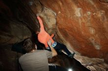 Bouldering in Hueco Tanks on 01/14/2019 with Blue Lizard Climbing and Yoga

Filename: SRM_20190114_1350370.jpg
Aperture: f/8.0
Shutter Speed: 1/250
Body: Canon EOS-1D Mark II
Lens: Canon EF 16-35mm f/2.8 L