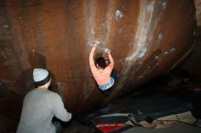 Bouldering in Hueco Tanks on 01/14/2019 with Blue Lizard Climbing and Yoga

Filename: SRM_20190114_1602410.jpg
Aperture: f/5.6
Shutter Speed: 1/250
Body: Canon EOS-1D Mark II
Lens: Canon EF 16-35mm f/2.8 L