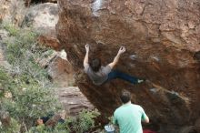 Bouldering in Hueco Tanks on 01/14/2019 with Blue Lizard Climbing and Yoga

Filename: SRM_20190114_1648550.jpg
Aperture: f/2.5
Shutter Speed: 1/320
Body: Canon EOS-1D Mark II
Lens: Canon EF 50mm f/1.8 II