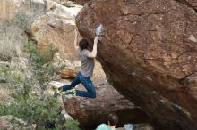 Bouldering in Hueco Tanks on 01/14/2019 with Blue Lizard Climbing and Yoga

Filename: SRM_20190114_1649120.jpg
Aperture: f/3.2
Shutter Speed: 1/320
Body: Canon EOS-1D Mark II
Lens: Canon EF 50mm f/1.8 II