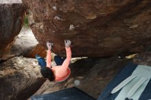 Bouldering in Hueco Tanks on 01/14/2019 with Blue Lizard Climbing and Yoga

Filename: SRM_20190114_1702531.jpg
Aperture: f/3.2
Shutter Speed: 1/250
Body: Canon EOS-1D Mark II
Lens: Canon EF 50mm f/1.8 II