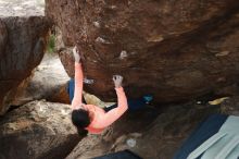 Bouldering in Hueco Tanks on 01/14/2019 with Blue Lizard Climbing and Yoga

Filename: SRM_20190114_1702570.jpg
Aperture: f/3.2
Shutter Speed: 1/250
Body: Canon EOS-1D Mark II
Lens: Canon EF 50mm f/1.8 II