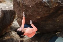 Bouldering in Hueco Tanks on 01/14/2019 with Blue Lizard Climbing and Yoga

Filename: SRM_20190114_1703120.jpg
Aperture: f/3.5
Shutter Speed: 1/250
Body: Canon EOS-1D Mark II
Lens: Canon EF 50mm f/1.8 II