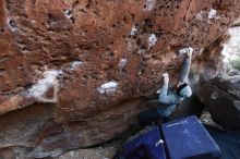 Bouldering in Hueco Tanks on 01/14/2019 with Blue Lizard Climbing and Yoga

Filename: SRM_20190114_1012020.jpg
Aperture: f/4.0
Shutter Speed: 1/160
Body: Canon EOS-1D Mark II
Lens: Canon EF 16-35mm f/2.8 L