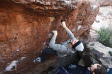 Bouldering in Hueco Tanks on 01/14/2019 with Blue Lizard Climbing and Yoga

Filename: SRM_20190114_1026010.jpg
Aperture: f/5.0
Shutter Speed: 1/160
Body: Canon EOS-1D Mark II
Lens: Canon EF 16-35mm f/2.8 L