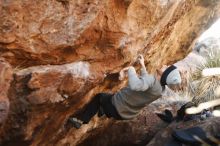 Bouldering in Hueco Tanks on 01/14/2019 with Blue Lizard Climbing and Yoga

Filename: SRM_20190114_1110350.jpg
Aperture: f/2.8
Shutter Speed: 1/250
Body: Canon EOS-1D Mark II
Lens: Canon EF 50mm f/1.8 II