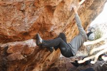 Bouldering in Hueco Tanks on 01/14/2019 with Blue Lizard Climbing and Yoga

Filename: SRM_20190114_1110430.jpg
Aperture: f/2.8
Shutter Speed: 1/250
Body: Canon EOS-1D Mark II
Lens: Canon EF 50mm f/1.8 II