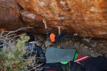 Bouldering in Hueco Tanks on 01/14/2019 with Blue Lizard Climbing and Yoga

Filename: SRM_20190114_1115120.jpg
Aperture: f/2.8
Shutter Speed: 1/250
Body: Canon EOS-1D Mark II
Lens: Canon EF 50mm f/1.8 II