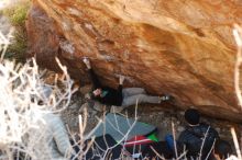 Bouldering in Hueco Tanks on 01/14/2019 with Blue Lizard Climbing and Yoga

Filename: SRM_20190114_1118090.jpg
Aperture: f/2.8
Shutter Speed: 1/250
Body: Canon EOS-1D Mark II
Lens: Canon EF 50mm f/1.8 II