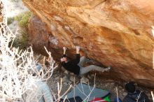 Bouldering in Hueco Tanks on 01/14/2019 with Blue Lizard Climbing and Yoga

Filename: SRM_20190114_1118190.jpg
Aperture: f/4.0
Shutter Speed: 1/250
Body: Canon EOS-1D Mark II
Lens: Canon EF 50mm f/1.8 II