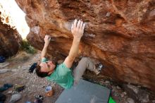 Bouldering in Hueco Tanks on 01/14/2019 with Blue Lizard Climbing and Yoga

Filename: SRM_20190114_1140451.jpg
Aperture: f/5.6
Shutter Speed: 1/250
Body: Canon EOS-1D Mark II
Lens: Canon EF 16-35mm f/2.8 L