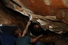 Bouldering in Hueco Tanks on 01/14/2019 with Blue Lizard Climbing and Yoga

Filename: SRM_20190114_1315430.jpg
Aperture: f/8.0
Shutter Speed: 1/250
Body: Canon EOS-1D Mark II
Lens: Canon EF 16-35mm f/2.8 L