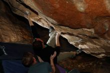 Bouldering in Hueco Tanks on 01/14/2019 with Blue Lizard Climbing and Yoga

Filename: SRM_20190114_1315450.jpg
Aperture: f/8.0
Shutter Speed: 1/250
Body: Canon EOS-1D Mark II
Lens: Canon EF 16-35mm f/2.8 L