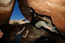 Bouldering in Hueco Tanks on 01/14/2019 with Blue Lizard Climbing and Yoga

Filename: SRM_20190114_1326420.jpg
Aperture: f/8.0
Shutter Speed: 1/250
Body: Canon EOS-1D Mark II
Lens: Canon EF 16-35mm f/2.8 L