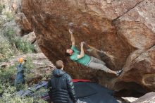 Bouldering in Hueco Tanks on 01/14/2019 with Blue Lizard Climbing and Yoga

Filename: SRM_20190114_1634010.jpg
Aperture: f/5.0
Shutter Speed: 1/250
Body: Canon EOS-1D Mark II
Lens: Canon EF 50mm f/1.8 II