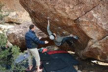 Bouldering in Hueco Tanks on 01/14/2019 with Blue Lizard Climbing and Yoga

Filename: SRM_20190114_1639190.jpg
Aperture: f/2.2
Shutter Speed: 1/400
Body: Canon EOS-1D Mark II
Lens: Canon EF 50mm f/1.8 II