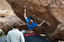 Bouldering in Hueco Tanks on 01/14/2019 with Blue Lizard Climbing and Yoga

Filename: SRM_20190114_1647170.jpg
Aperture: f/2.5
Shutter Speed: 1/320
Body: Canon EOS-1D Mark II
Lens: Canon EF 50mm f/1.8 II