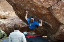 Bouldering in Hueco Tanks on 01/14/2019 with Blue Lizard Climbing and Yoga

Filename: SRM_20190114_1647180.jpg
Aperture: f/2.5
Shutter Speed: 1/320
Body: Canon EOS-1D Mark II
Lens: Canon EF 50mm f/1.8 II