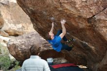 Bouldering in Hueco Tanks on 01/14/2019 with Blue Lizard Climbing and Yoga

Filename: SRM_20190114_1647182.jpg
Aperture: f/2.5
Shutter Speed: 1/320
Body: Canon EOS-1D Mark II
Lens: Canon EF 50mm f/1.8 II