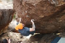 Bouldering in Hueco Tanks on 01/14/2019 with Blue Lizard Climbing and Yoga

Filename: SRM_20190114_1704191.jpg
Aperture: f/3.2
Shutter Speed: 1/250
Body: Canon EOS-1D Mark II
Lens: Canon EF 50mm f/1.8 II