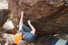 Bouldering in Hueco Tanks on 01/14/2019 with Blue Lizard Climbing and Yoga

Filename: SRM_20190114_1704290.jpg
Aperture: f/3.2
Shutter Speed: 1/250
Body: Canon EOS-1D Mark II
Lens: Canon EF 50mm f/1.8 II