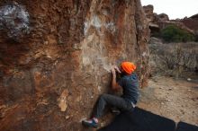 Bouldering in Hueco Tanks on 01/14/2019 with Blue Lizard Climbing and Yoga

Filename: SRM_20190114_1746010.jpg
Aperture: f/5.6
Shutter Speed: 1/250
Body: Canon EOS-1D Mark II
Lens: Canon EF 16-35mm f/2.8 L