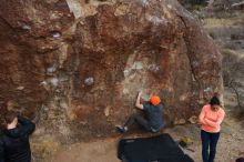 Bouldering in Hueco Tanks on 01/14/2019 with Blue Lizard Climbing and Yoga

Filename: SRM_20190114_1751160.jpg
Aperture: f/5.6
Shutter Speed: 1/250
Body: Canon EOS-1D Mark II
Lens: Canon EF 16-35mm f/2.8 L