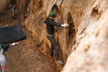 Bouldering in Hueco Tanks on 01/18/2019 with Blue Lizard Climbing and Yoga

Filename: SRM_20190118_1253220.jpg
Aperture: f/2.8
Shutter Speed: 1/250
Body: Canon EOS-1D Mark II
Lens: Canon EF 50mm f/1.8 II