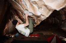 Bouldering in Hueco Tanks on 01/18/2019 with Blue Lizard Climbing and Yoga

Filename: SRM_20190118_1411220.jpg
Aperture: f/8.0
Shutter Speed: 1/250
Body: Canon EOS-1D Mark II
Lens: Canon EF 16-35mm f/2.8 L