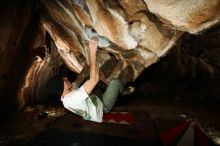 Bouldering in Hueco Tanks on 01/18/2019 with Blue Lizard Climbing and Yoga

Filename: SRM_20190118_1432480.jpg
Aperture: f/8.0
Shutter Speed: 1/250
Body: Canon EOS-1D Mark II
Lens: Canon EF 16-35mm f/2.8 L