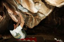 Bouldering in Hueco Tanks on 01/18/2019 with Blue Lizard Climbing and Yoga

Filename: SRM_20190118_1444110.jpg
Aperture: f/8.0
Shutter Speed: 1/250
Body: Canon EOS-1D Mark II
Lens: Canon EF 16-35mm f/2.8 L