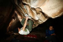 Bouldering in Hueco Tanks on 01/18/2019 with Blue Lizard Climbing and Yoga

Filename: SRM_20190118_1505120.jpg
Aperture: f/8.0
Shutter Speed: 1/250
Body: Canon EOS-1D Mark II
Lens: Canon EF 16-35mm f/2.8 L