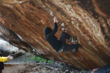 Bouldering in Hueco Tanks on 01/18/2019 with Blue Lizard Climbing and Yoga

Filename: SRM_20190118_1558230.jpg
Aperture: f/1.8
Shutter Speed: 1/80
Body: Canon EOS-1D Mark II
Lens: Canon EF 50mm f/1.8 II