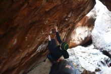 Bouldering in Hueco Tanks on 01/18/2019 with Blue Lizard Climbing and Yoga

Filename: SRM_20190118_1603020.jpg
Aperture: f/1.8
Shutter Speed: 1/125
Body: Canon EOS-1D Mark II
Lens: Canon EF 50mm f/1.8 II