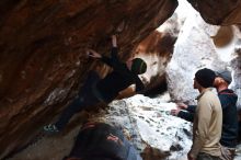 Bouldering in Hueco Tanks on 01/18/2019 with Blue Lizard Climbing and Yoga

Filename: SRM_20190118_1603050.jpg
Aperture: f/2.5
Shutter Speed: 1/125
Body: Canon EOS-1D Mark II
Lens: Canon EF 50mm f/1.8 II