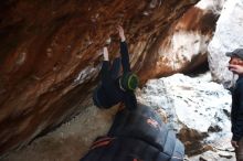 Bouldering in Hueco Tanks on 01/18/2019 with Blue Lizard Climbing and Yoga

Filename: SRM_20190118_1607010.jpg
Aperture: f/2.0
Shutter Speed: 1/125
Body: Canon EOS-1D Mark II
Lens: Canon EF 50mm f/1.8 II