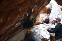 Bouldering in Hueco Tanks on 01/18/2019 with Blue Lizard Climbing and Yoga

Filename: SRM_20190118_1607080.jpg
Aperture: f/2.0
Shutter Speed: 1/125
Body: Canon EOS-1D Mark II
Lens: Canon EF 50mm f/1.8 II