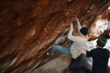 Bouldering in Hueco Tanks on 01/18/2019 with Blue Lizard Climbing and Yoga

Filename: SRM_20190118_1609510.jpg
Aperture: f/2.0
Shutter Speed: 1/100
Body: Canon EOS-1D Mark II
Lens: Canon EF 50mm f/1.8 II