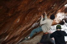 Bouldering in Hueco Tanks on 01/18/2019 with Blue Lizard Climbing and Yoga

Filename: SRM_20190118_1609520.jpg
Aperture: f/2.0
Shutter Speed: 1/100
Body: Canon EOS-1D Mark II
Lens: Canon EF 50mm f/1.8 II