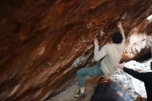 Bouldering in Hueco Tanks on 01/18/2019 with Blue Lizard Climbing and Yoga

Filename: SRM_20190118_1609540.jpg
Aperture: f/2.0
Shutter Speed: 1/100
Body: Canon EOS-1D Mark II
Lens: Canon EF 50mm f/1.8 II