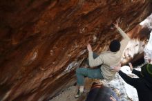 Bouldering in Hueco Tanks on 01/18/2019 with Blue Lizard Climbing and Yoga

Filename: SRM_20190118_1609571.jpg
Aperture: f/2.0
Shutter Speed: 1/100
Body: Canon EOS-1D Mark II
Lens: Canon EF 50mm f/1.8 II