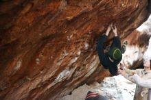 Bouldering in Hueco Tanks on 01/18/2019 with Blue Lizard Climbing and Yoga

Filename: SRM_20190118_1611490.jpg
Aperture: f/2.0
Shutter Speed: 1/160
Body: Canon EOS-1D Mark II
Lens: Canon EF 50mm f/1.8 II