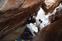 Bouldering in Hueco Tanks on 01/18/2019 with Blue Lizard Climbing and Yoga

Filename: SRM_20190118_1615050.jpg
Aperture: f/2.2
Shutter Speed: 1/160
Body: Canon EOS-1D Mark II
Lens: Canon EF 50mm f/1.8 II