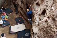 Bouldering in Hueco Tanks on 01/18/2019 with Blue Lizard Climbing and Yoga

Filename: SRM_20190118_1226290.jpg
Aperture: f/7.1
Shutter Speed: 1/100
Body: Canon EOS-1D Mark II
Lens: Canon EF 16-35mm f/2.8 L