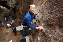 Bouldering in Hueco Tanks on 01/18/2019 with Blue Lizard Climbing and Yoga

Filename: SRM_20190118_1227120.jpg
Aperture: f/8.0
Shutter Speed: 1/125
Body: Canon EOS-1D Mark II
Lens: Canon EF 16-35mm f/2.8 L