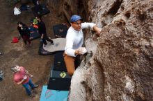 Bouldering in Hueco Tanks on 01/18/2019 with Blue Lizard Climbing and Yoga

Filename: SRM_20190118_1230240.jpg
Aperture: f/5.0
Shutter Speed: 1/160
Body: Canon EOS-1D Mark II
Lens: Canon EF 16-35mm f/2.8 L