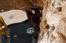 Bouldering in Hueco Tanks on 01/18/2019 with Blue Lizard Climbing and Yoga

Filename: SRM_20190118_1251370.jpg
Aperture: f/4.5
Shutter Speed: 1/250
Body: Canon EOS-1D Mark II
Lens: Canon EF 50mm f/1.8 II