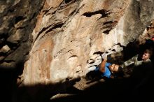 Bouldering in Hueco Tanks on 01/18/2019 with Blue Lizard Climbing and Yoga

Filename: SRM_20190118_1257450.jpg
Aperture: f/7.1
Shutter Speed: 1/500
Body: Canon EOS-1D Mark II
Lens: Canon EF 50mm f/1.8 II